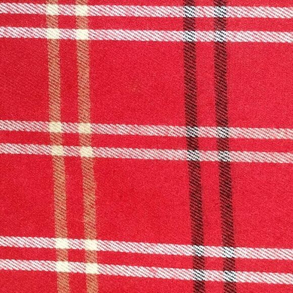 Cejon Red Plaid Fringed Scarf Made in Italy - Picture 6 of 6